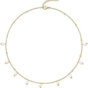 14K Gold Filled Pearl Choker Necklace